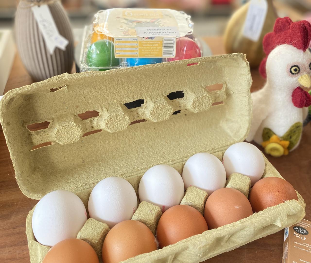 Eine Schachtel mit Eiern